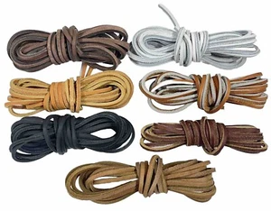 LEATHER LACES - 1/8" X 72" Rawhide Shoe Lace String Shoelace Bootlace Cord - Picture 1 of 13