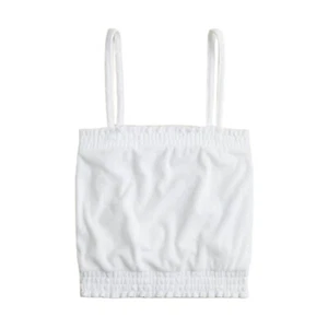 J Crew Women's Smocked Soft Towel Terry Tank Top in White, Size X-Small - Picture 1 of 3