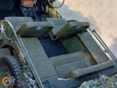 ASIENTO COMPLETO DE CUERO SINTÉTICO Y ACCESORIO PARA JEEP MILITAR FORD WILLYS MB GPW 1941-48 Foto 1 de 4