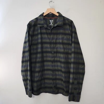 Camisa Mountain Hardwear Para Hombre Grande Verde Negra Manga Larga Cuello Exterior Foto 1 de 4