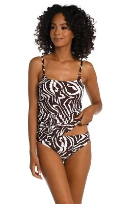 Top de traje de baño Tankini con correa lencería para mujer La Blanca, Java//Fierce Lines, 10 Foto 1 de 3