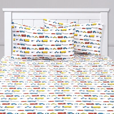 Transportation Cars, Trucks, Planes Buses Kids Sheet Set Twin, Twin XL, Full - Image 1 of 4