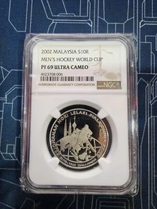MALAYSIA 2002 KL HOCKEY PROOF COIN PF69 - Picture 1 of 2