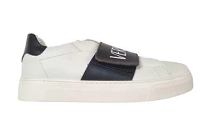 Versace young scarpe sneakers in pelle bianco con fascia 9500 - Imagen 1 de 5