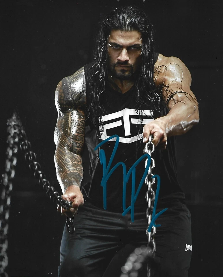 WRESTLING LEGEND ROMAN REIGNS SIGNED 8X10 WWE UNIVERSAL CHAMPION TRIBAL CHIEF - Image 1 of 1