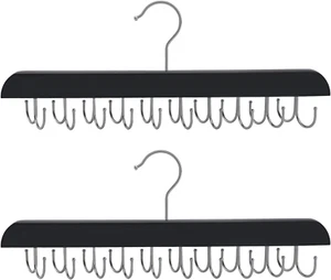 Bra & Tank Top Hanger - Foldable Wood Closet Organizer with 20 Hooks, Space-Savi - Picture 1 of 12