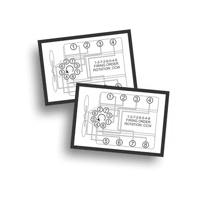 2X Firing Order Decal Sticker for High Output HO V8 Fits Ford 8 Cylinder Engines - Imagem 1 de 2
