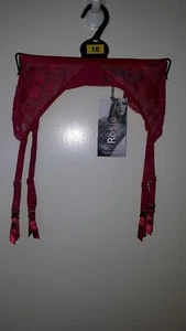 M&S Rosie Cosmos Pink Mix Embroidery & French Lace Suspender UK Size 16 BNWT - Picture 1 of 18