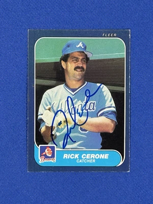 Rick Cerone Signed #511 1986 Fleer Atlanta Braves autograph Card Auto - Image 1 of 2