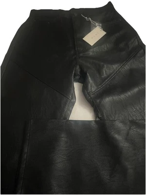 Pantalones de cuero sintético con paneles ultra holgados para hombre talla 31 nuevos con etiquetas negros mnmi Foto 1 de 4