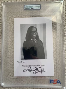 KETANJI BROWN JACKSON HAND SIGNED 6x9 PHOTO TO SCOTT PSA SLABBED - Picture 1 of 3