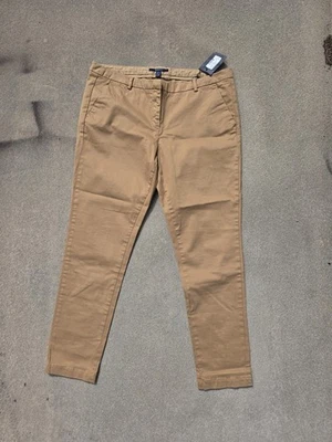 Pantalón Algodón Nuevo Con Etiqueta Talla 14 Marrón Claro Dos Bolsillos Delanteros Traseros Decorativos Foto 1 de 4