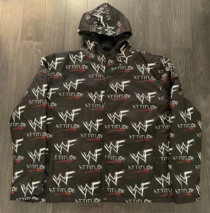 VINTAGE (?) WWF ATTITUDE ERA STEPPJACKE SCHWARZ WEISS ROT GR. 4XL - Bild 1 von 4