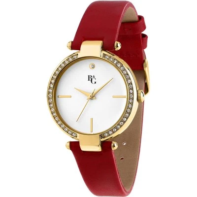 Orologio B&G Luminosa r3851325504 Watch Donna Pelle Rossa Cassa Oro 34mm Zirconi Foto 1 de 4