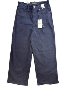 Judy Blue JB88807 High Waist Wide Leg Crop Jeans Womens 5/27 Navy Blue - Picture 1 of 10