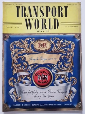 TRANSPORT WORLD NEWSPAPER MAGAZINE JUL 4 1953 VOL CXIII (113) NO. 3598 - Image 1 of 4