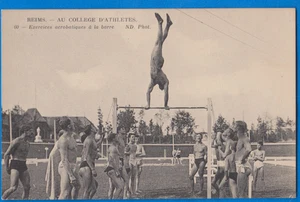 Reims, Leichtathletikschule, Frankreich, männliches schwules Interesse, alte Postkarte 1910er - Bild 1 von 2