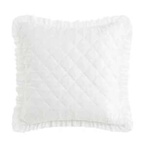 New Armoire Collection Ruffle Euro Quilted Pillow Sham - White - Picture 1 of 4