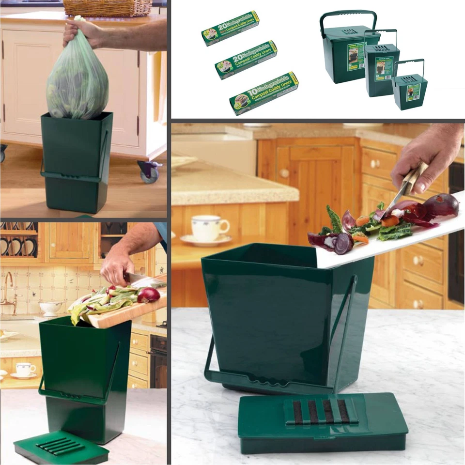 Komposteimer Biomülleimer Abfalleimer mit Aktivkohlefilter und Biomüllbeutel - Bild 1 von 1