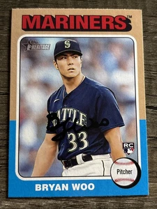 2024 Topps Heritage - Rookies Bryan Woo #245 (RC) - Bild 1 von 2