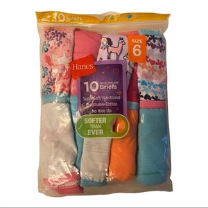 Hanes Classic Brief Girls Tagless Cotton Underwear Size 6 NEW - Picture 1 of 2