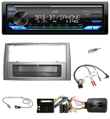 JVC Bluetooth DAB USB Lenkrad Autoradio für Peugeot 308 2007-09 silber - Bild 1 von 4
