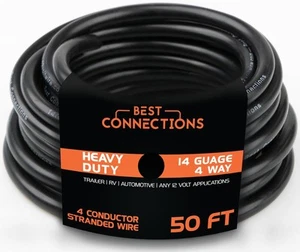 4 Wege Anhänger Kabel (50 Fuß) – Schwerlast 14 Stärke 4 Leiter isoliert C - Bild 1 von 9
