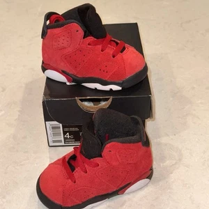 Air Jordan 6 Retro Toro Bravo TD Boys Shoe Size 4c Red DV3606-600 NWT - Picture 1 of 6