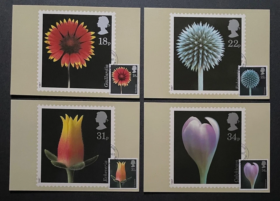 Tarjetas Flowers PHQ 1987 con FDI Front y Warwick CDS. Foto 1 de 1