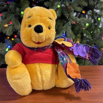 Winnie the Pooh Bear Plush Blustery Day With Scarf 12" Stuffed Animal Toy 1998 - Image 1 of 4
