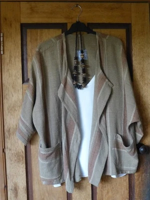 "JACQUELINE  BEVERLEY"  SILK LAGENLOOK JACKET - 60"" PLUS - Image 1 of 4