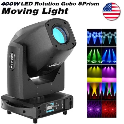 400W LED Moving Head Light Rotation GOBO Beam Stage DJ Disco DMX Spot Lighting - Image 1 of 4