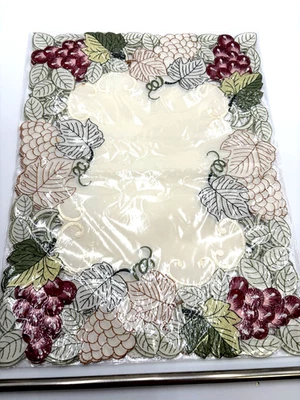 Embroidered Grapevine Placemats Set Of 4 - New W/O Tags - Image 1 of 4