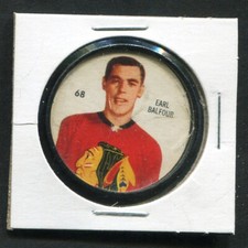 1960-61 EARL BALFOUR #68 SHIRRIFF/SALADA COINS BLACK HAWKS *8677