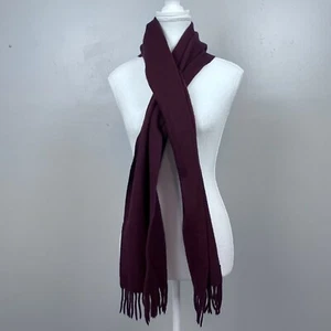 Neiman Marcus 100% Superfine Cashmere Maroon Scarf; Comfy, Winter Wear, Unisex - Picture 1 of 9