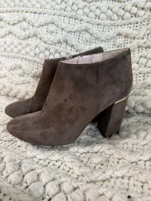 Kate Spade Womens Brown Suede Bootie Gold Block Heel Italy Sz 6 1/2 B - Image 1 of 4