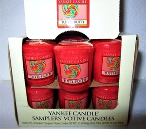 Box Lot of 18 Yankee Candle Retired "TUTTI FRUTTI"~ Sampler Votives ~ RARE ~ NEW - Picture 1 of 5