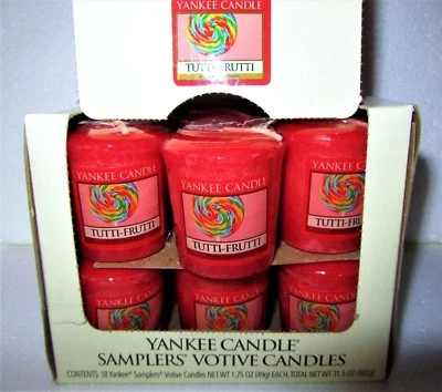 Caja Lote de 18 Yankee Candle Retirado "TUTTI FRUTTI" ~ Sampler Votivos ~ RARO ~ NUEVO Foto 1 de 4