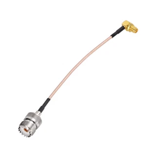 UHF Female SO239 to SMA Male/Jack Right Angle Cable for RF Applications/CB Radio - Picture 1 of 11