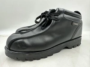Vintage Lugz Black Y2K Chunky Leather Lace up Ankle Boots Chukkas Sz 12 - Picture 1 of 11