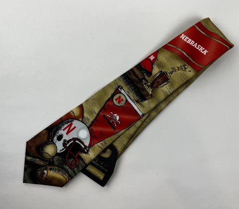 Nebraska Cornhuskers Football Tie Silk Eagles Wings Cover
