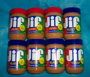 JIF ( Mix Pack of 8 ) 3 Creamy, 5 Extra Crunchy Peanut Butter, 16 Oz - EXP 3/27 - Picture 1 of 5
