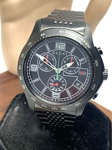 Reloj Hombre Gucci YA126217 G-Timeless Cuarzo Suizo Cronógrafo Negro Acero 46mm - Imagen 1 de 14