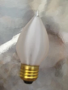(TWO) 40 WATT CLEAR C15 CANDLE GLO MEDIUM BASE CLEAR BULBS, FREE SHIPPING - Picture 1 of 4