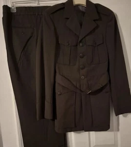 Marines USMC Officer Service Alpha Male Jacket Coat 37 R & Pants 100% Wool SACO - Picture 1 of 6