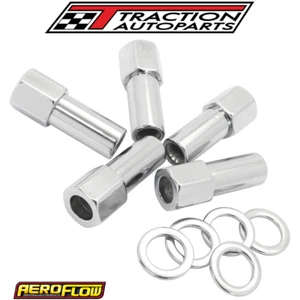 1.380" Shank Open Chrome Wheel Nuts - 1/2-20" Pack of 5, Washer Seat with Shank - Picture 1 of 4