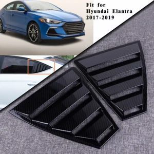 Black Fit For Hyundai Elantra 2017-2019 Side Vent Rear Window Quarter Louver - Imagen 1 de 7