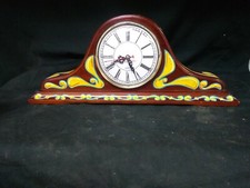 HAND PAINTED CIRCUS STYLE MANTLE CLOCK,ODD,PSYCHEDELIC,OOAK,WEIRD,ODDITY,ART,WOW