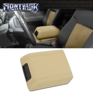 Fit For 04-08 Ford F-150 Leather Center Console Arm Rest Lid Cover Pad Beige - Picture 1 of 12