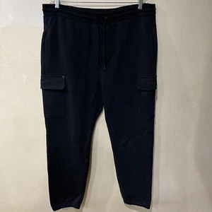 FRAME Mens Jogger Sweatpants XXL Black Pockets Cargo Pullon Activewear NEW - Picture 1 of 9